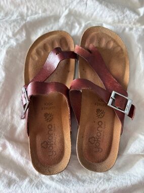 Yokono Leather Footbed Sandals - Brown